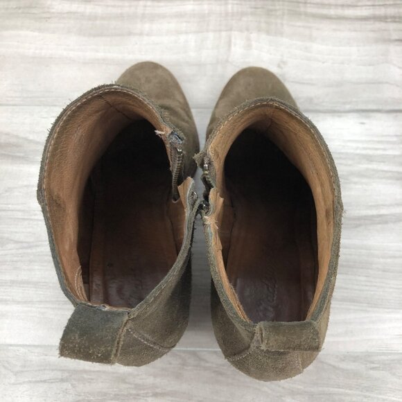 Madewell Booties Womens 6.5 Brenner Brown Suede Heeled Ankle Boots - Picture 9 of 11